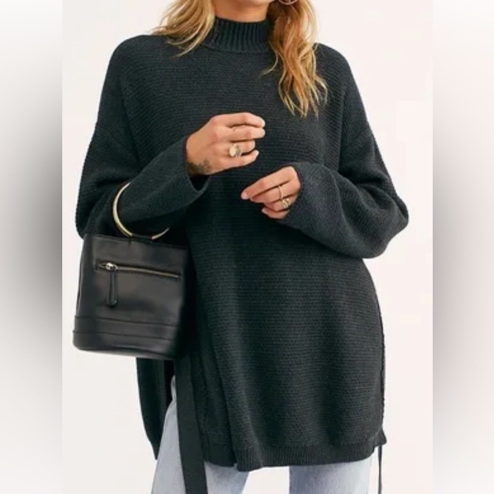 Free People Beach Byron Oversized Pullover Sweater Tie Front